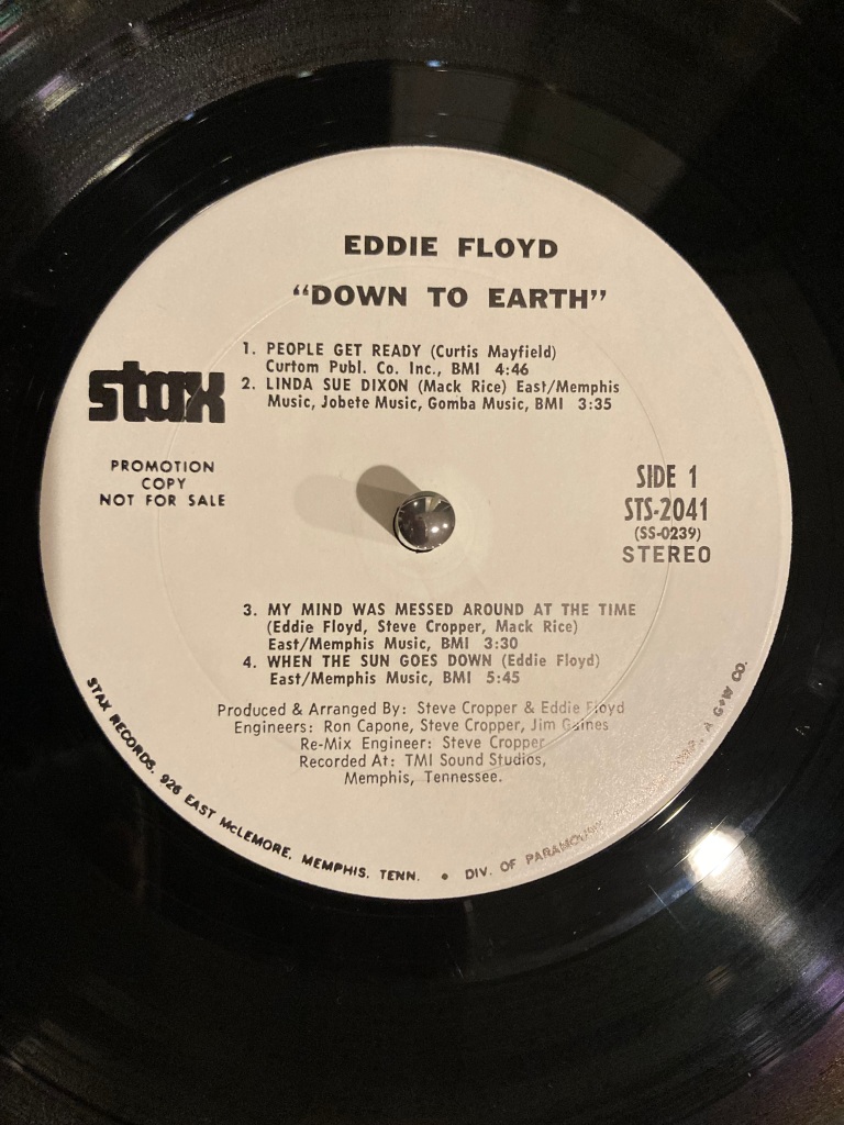 Center label from Eddie Floyd's Down to Earth.